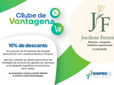 SINPRO-ES FIRMA PARCERIA E AMPLIA BENEFÍCIOS COM DESCONTO EM TERAPIA EMOCIONAL